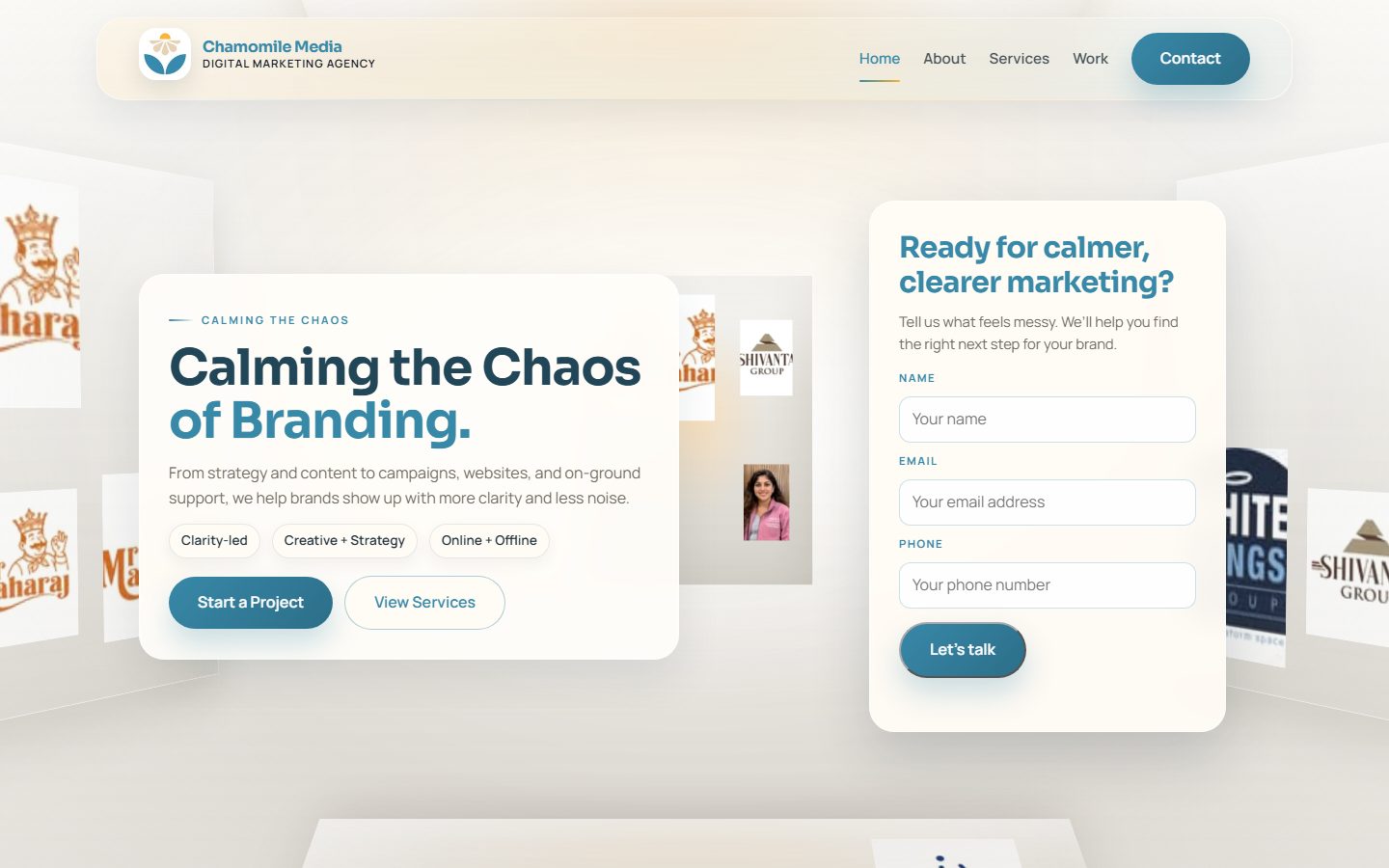 Chamomile Media agency home page